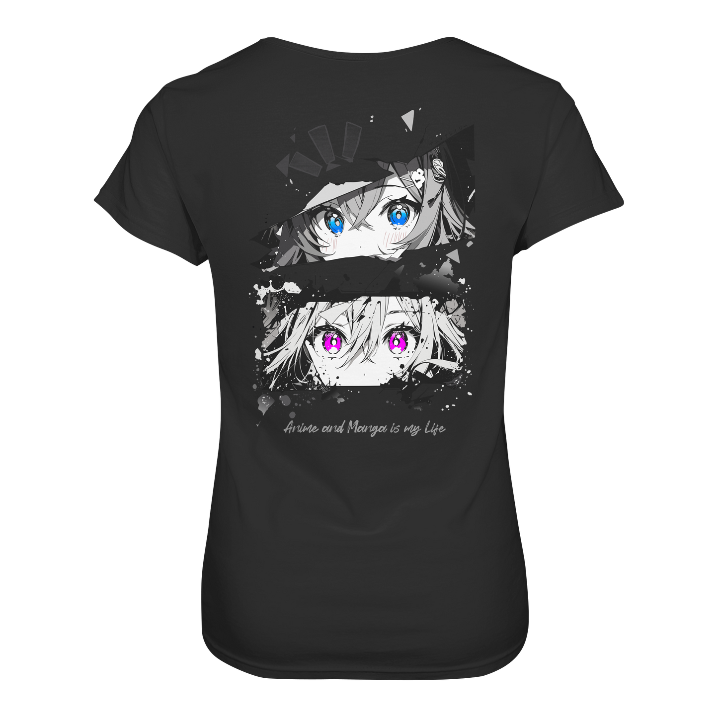 "Anime Eyes" Back - Ladies Organic Shirt