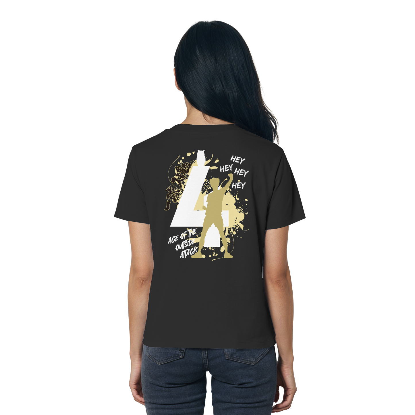 "Ace Of The Outside Attack" Back Black Women Organic Shirt