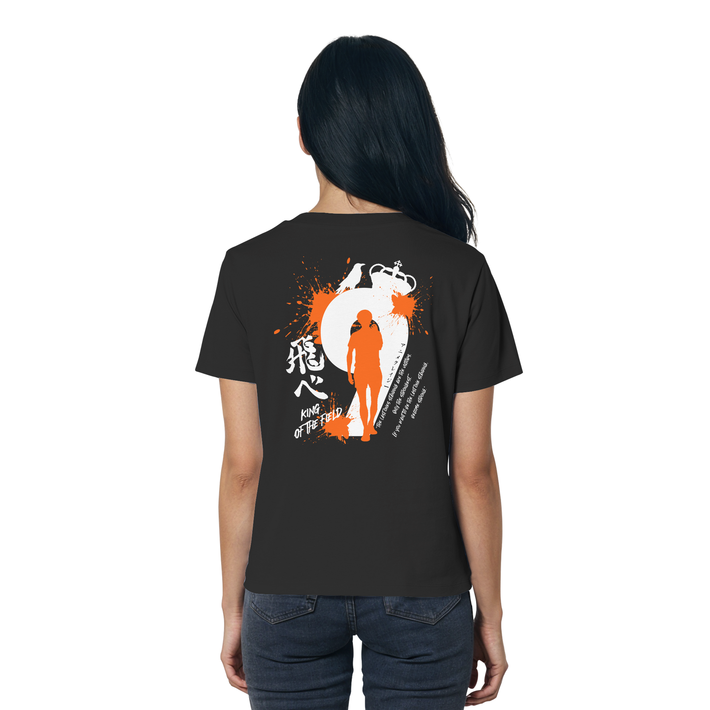 "King Of The Field" Back Black Women Organic Shirt