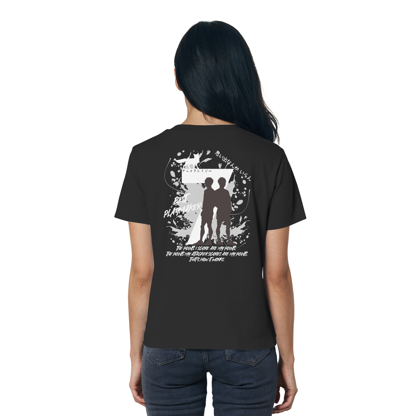 "Best Playmaker" Back Black Women Organic Shirt