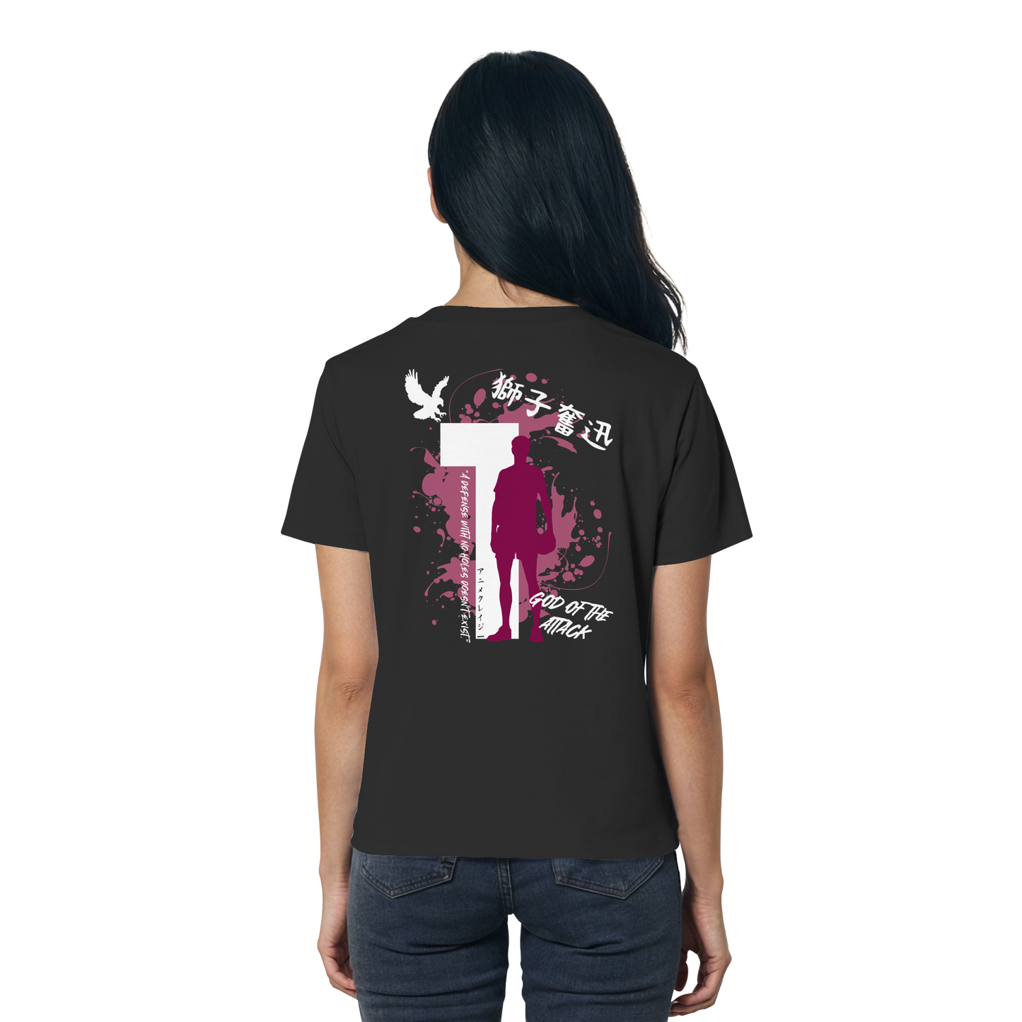 "God Of The Attack" Back Black Women Organic Shirt