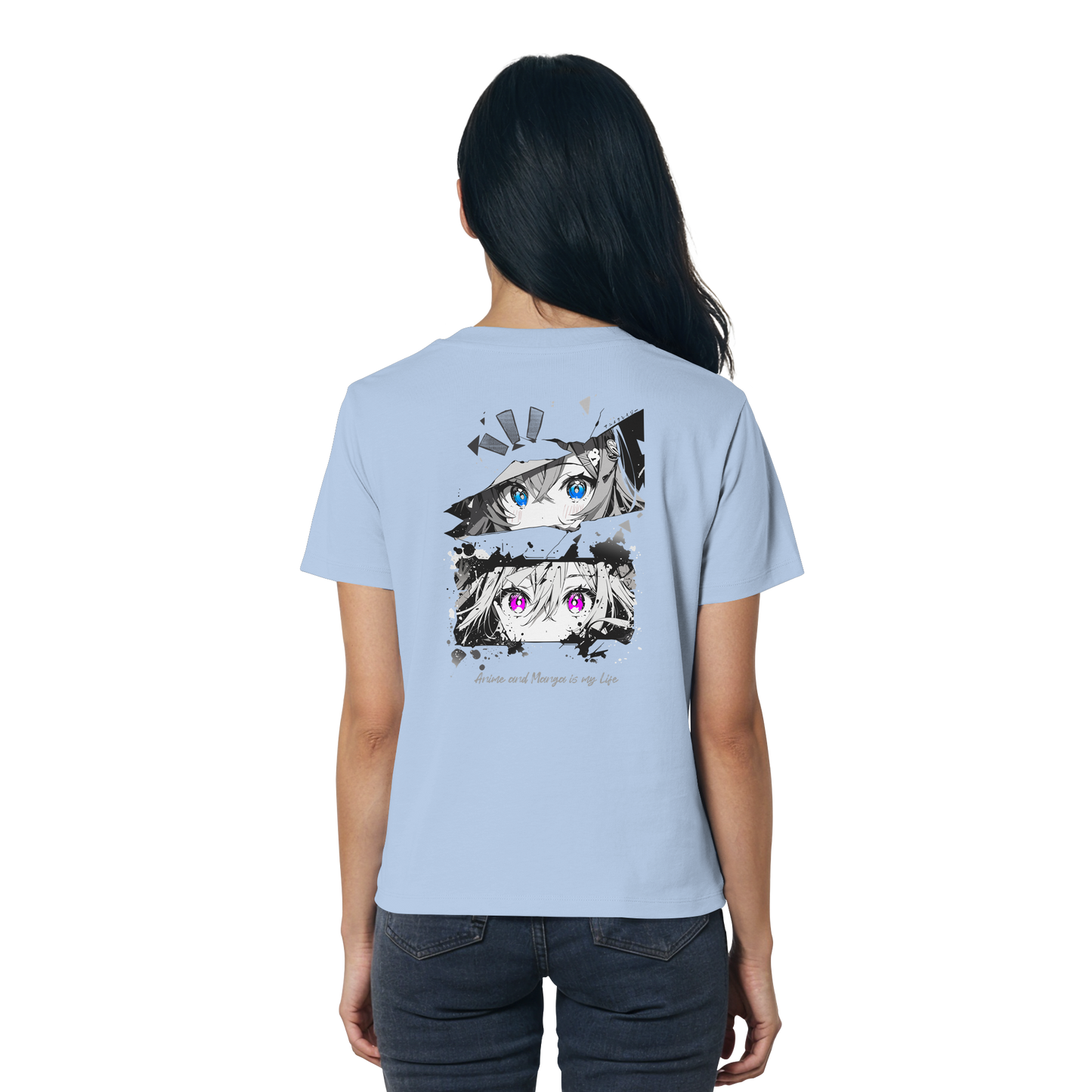 "Anime Eyes" Back - Ladies Organic Shirt