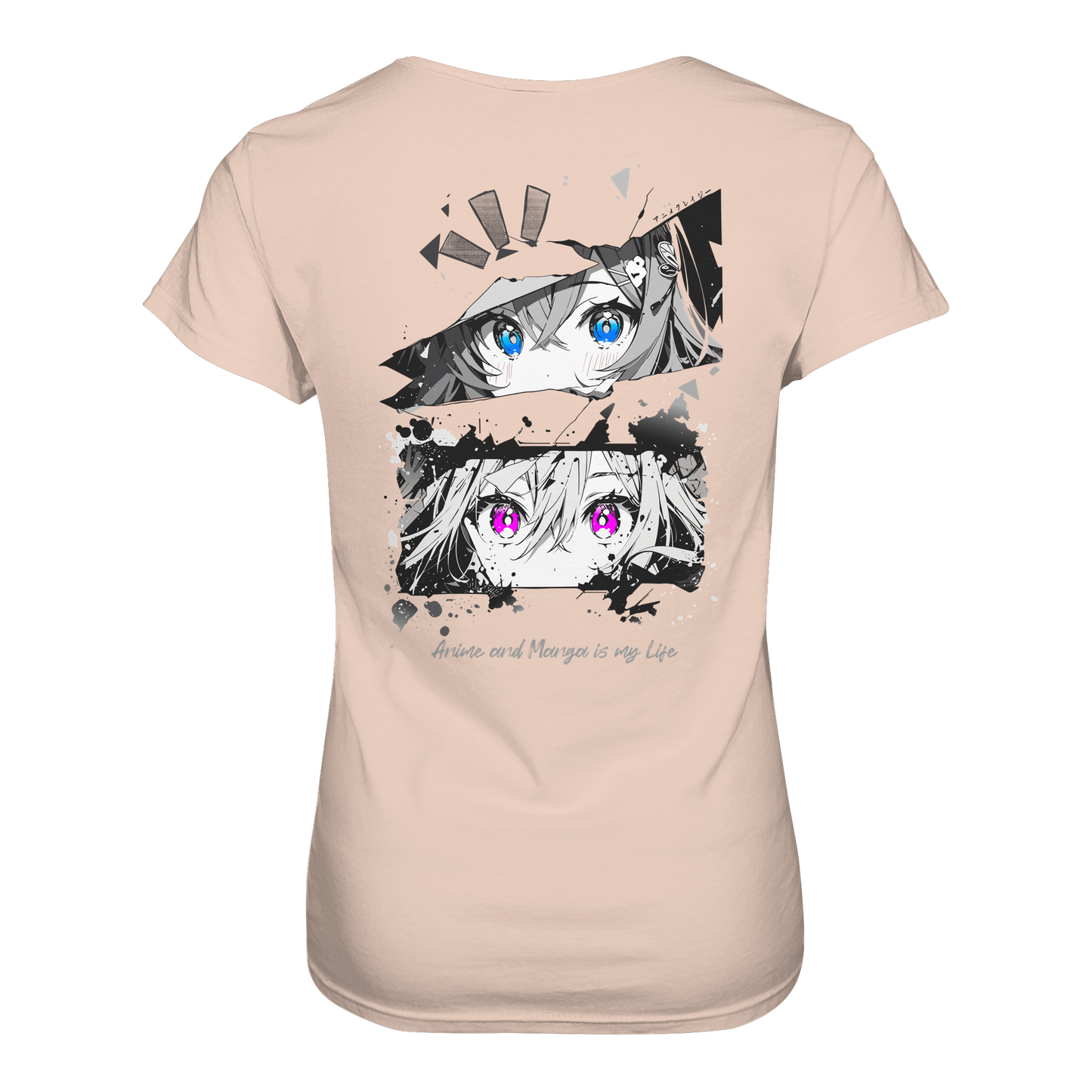 "Anime Eyes" Back - Ladies Organic Shirt