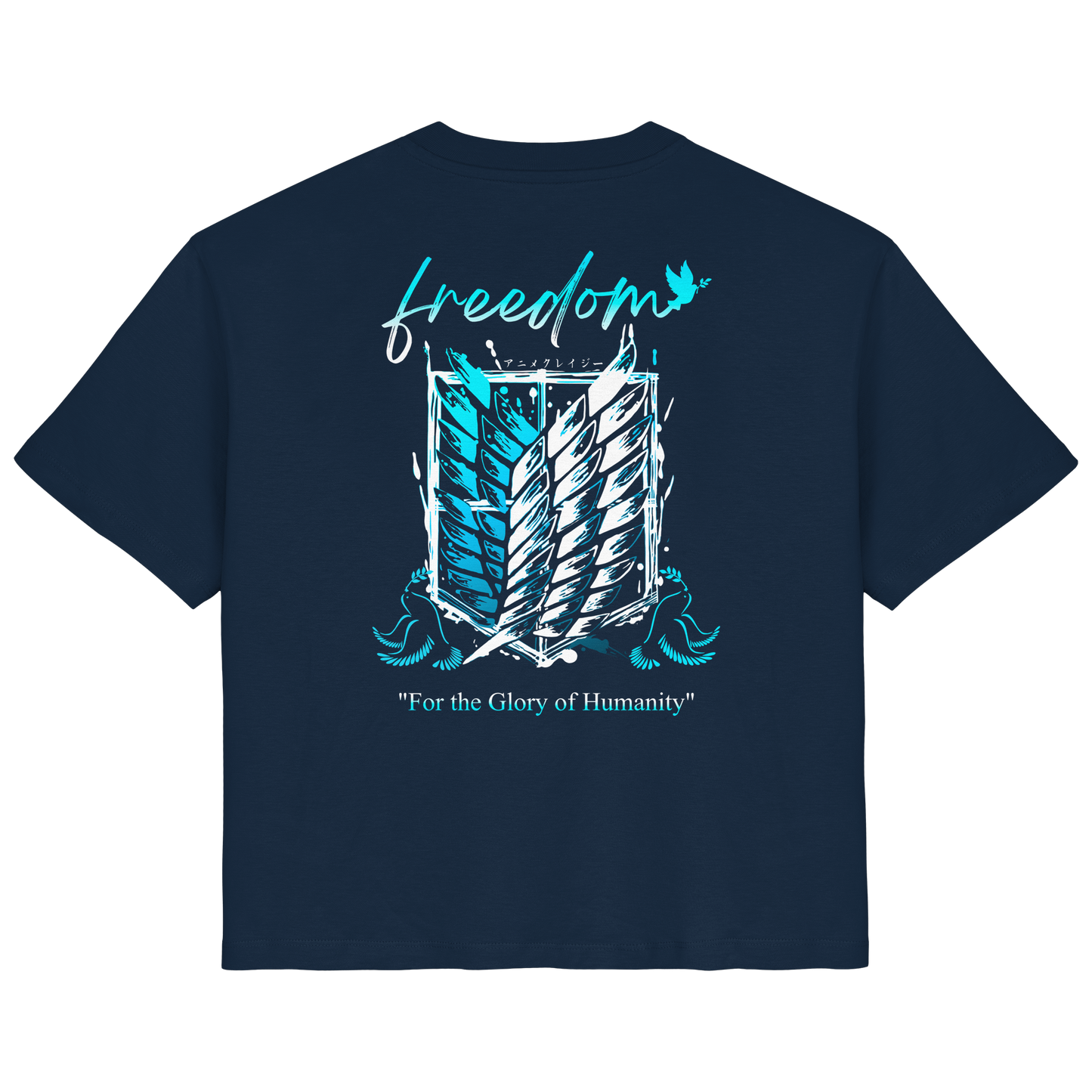 "Blue Rebellion - Wings Of Hope" Back Women Organic Shirt