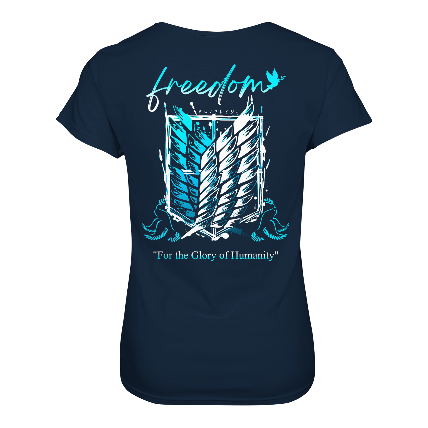 "Blue Rebellion - Wings Of Hope" Back Women Organic Shirt