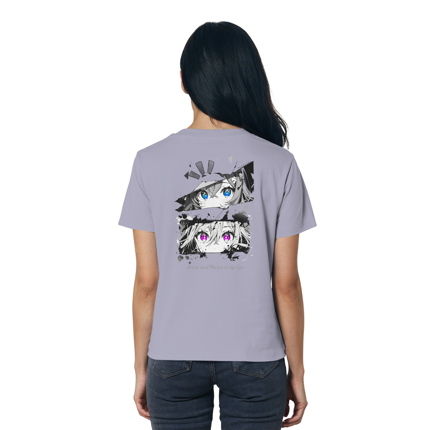 "Anime Eyes" Back - Ladies Organic Shirt