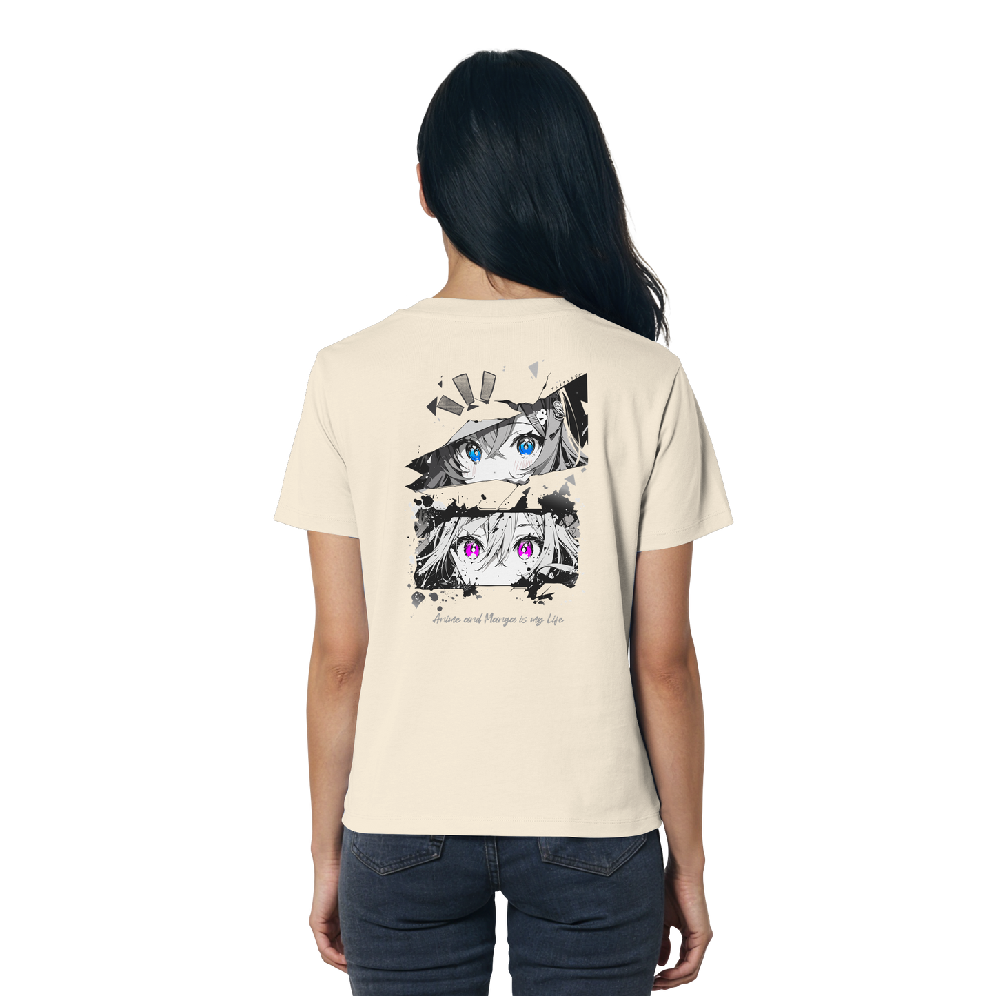 "Anime Eyes" Back - Ladies Organic Shirt