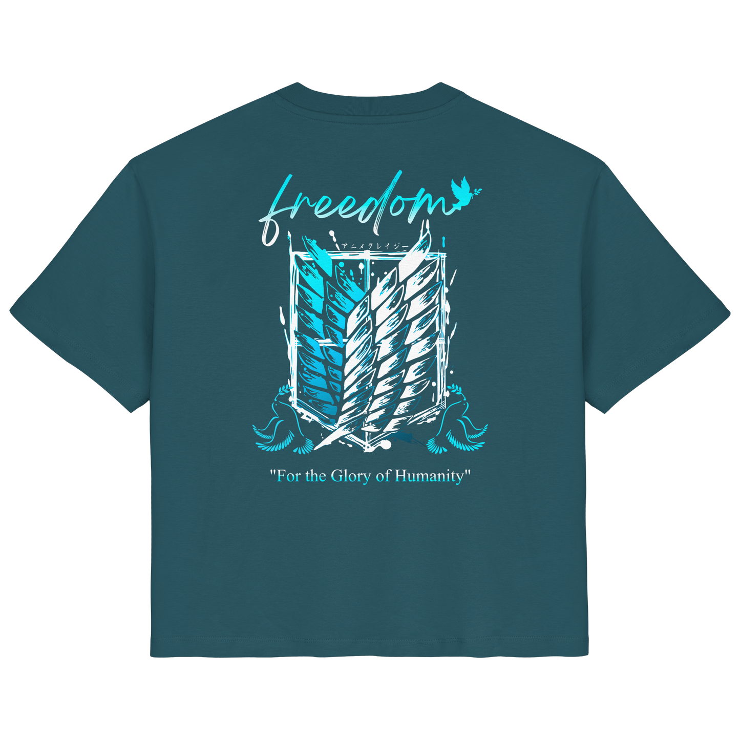 "Blue Rebellion - Wings Of Hope" Back Women Organic Shirt