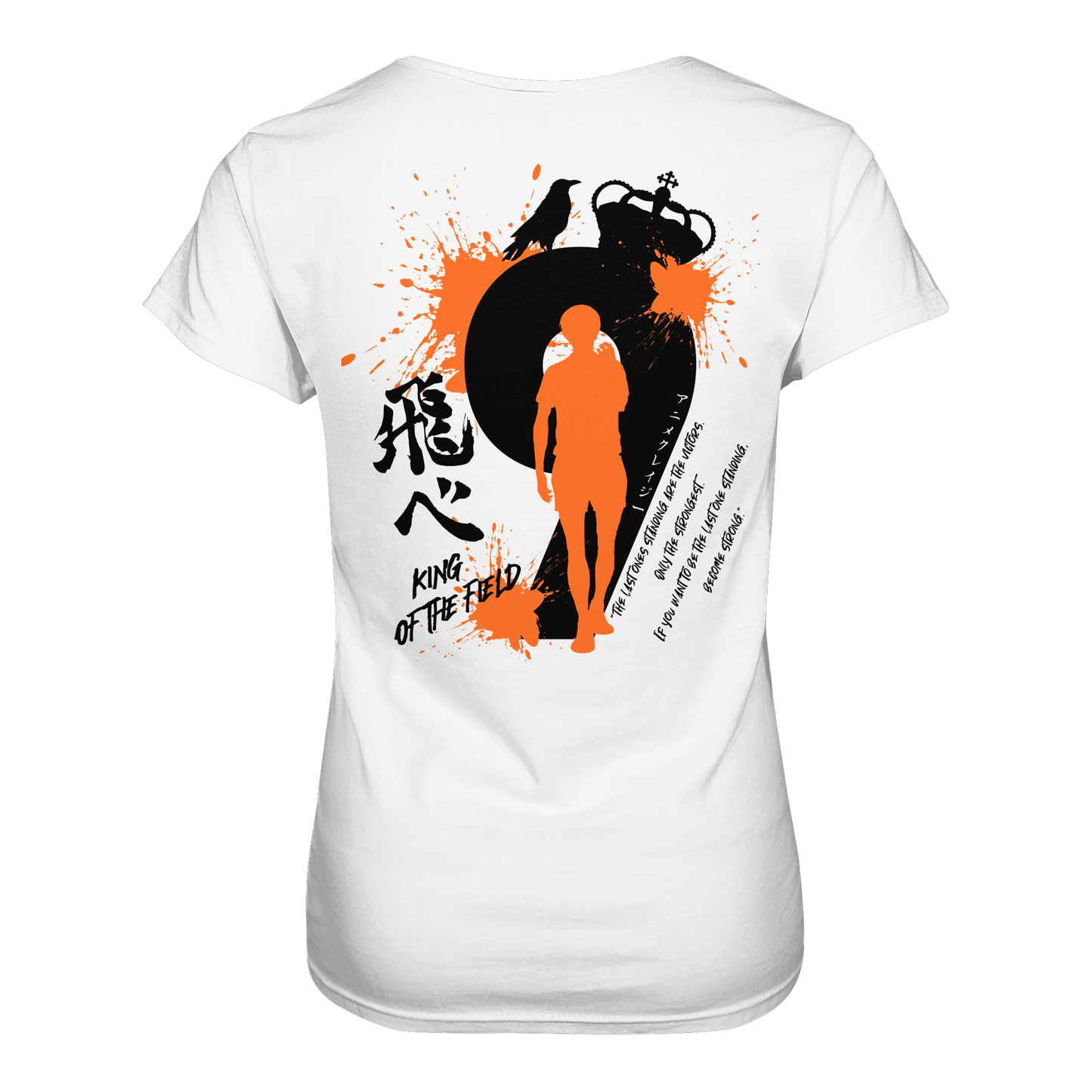 "King Of The Field" Back White Women Organic Shirt