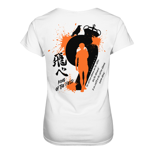 "King Of The Field" Back White Women Organic Shirt