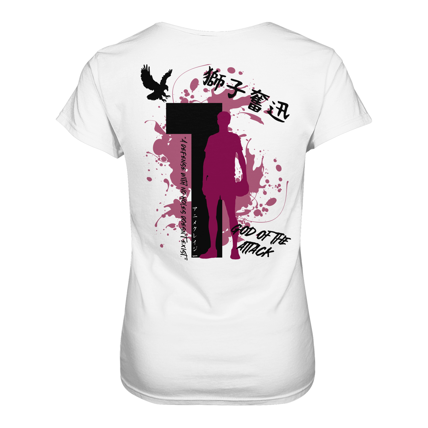 "God Of The Attack" Back White Women Organic Shirt