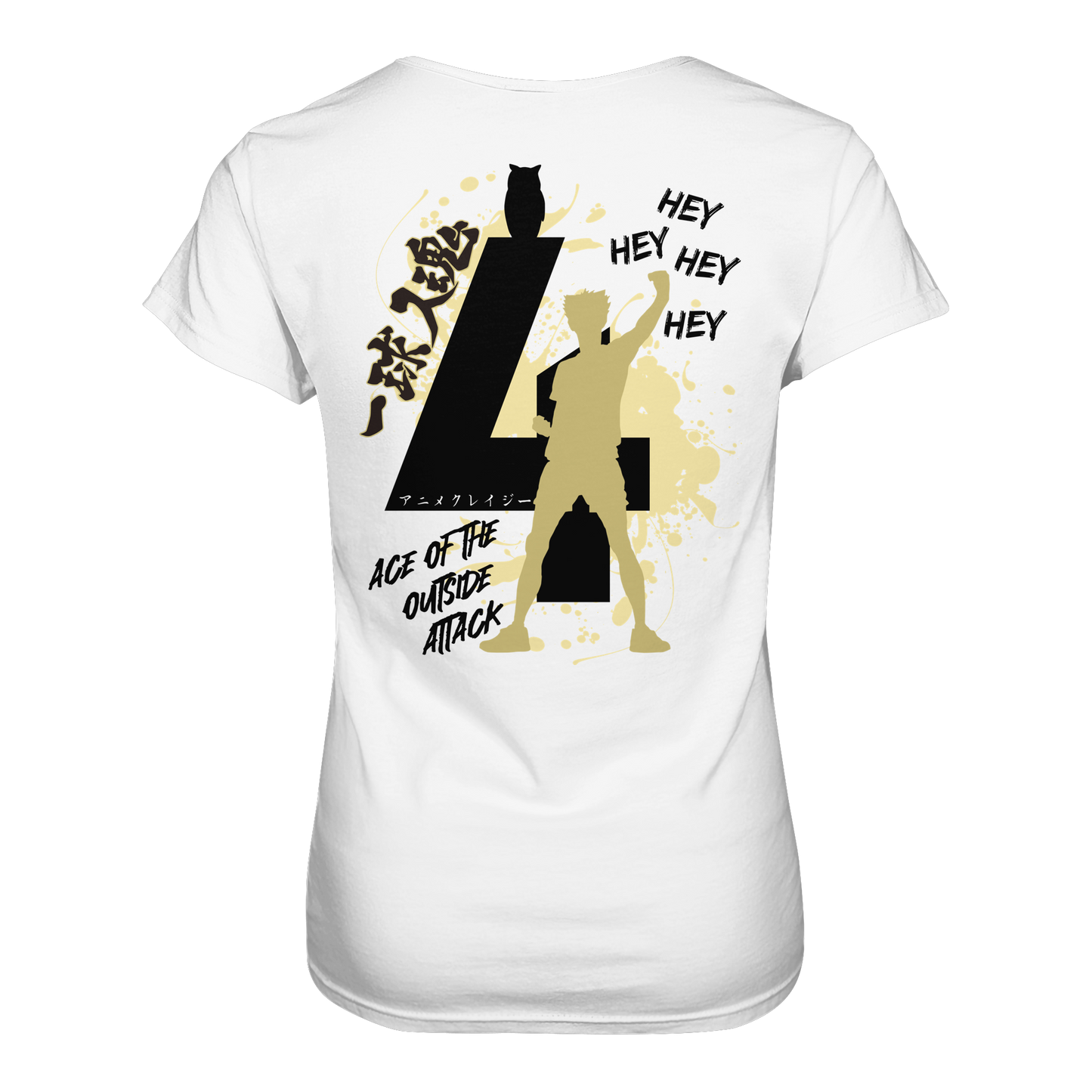 "Ace Of The Outside Attack" Back White Women Organic Shirtt