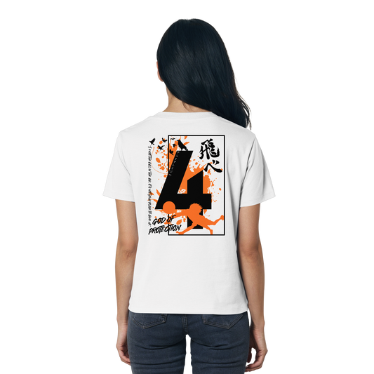 "God Of Protection" Back White Women Organic Shirt