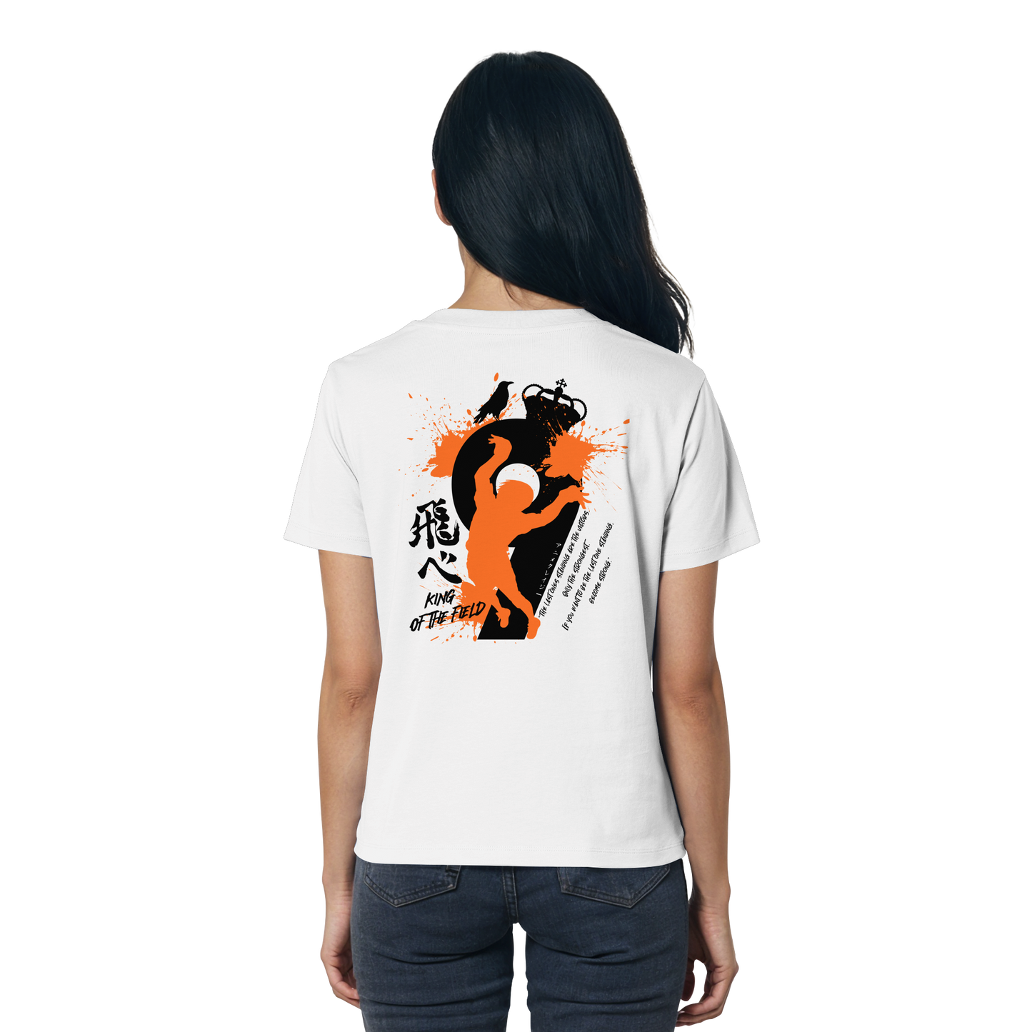 "King Of The Field 2.0" Back White Women Organic Shirt