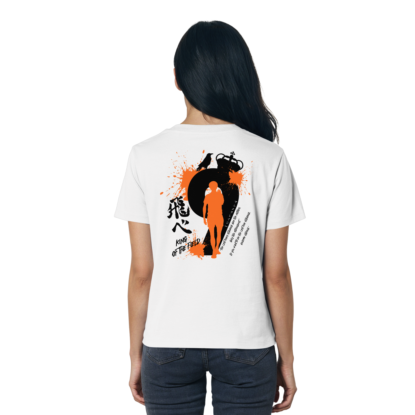 "King Of The Field" Back White Women Organic Shirt