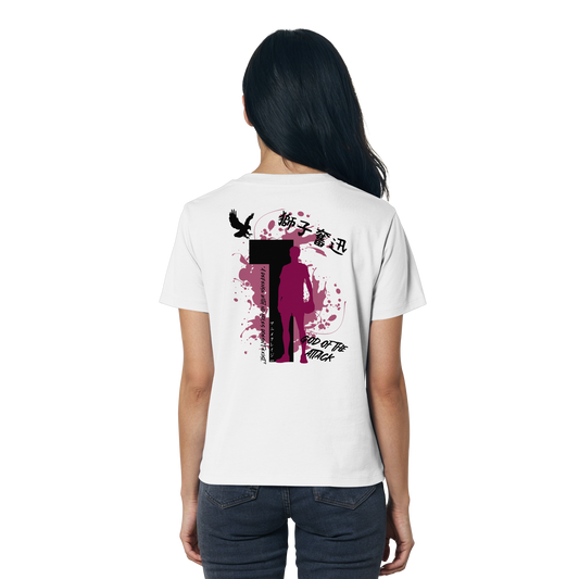 "God Of The Attack" Back White Women Organic Shirt