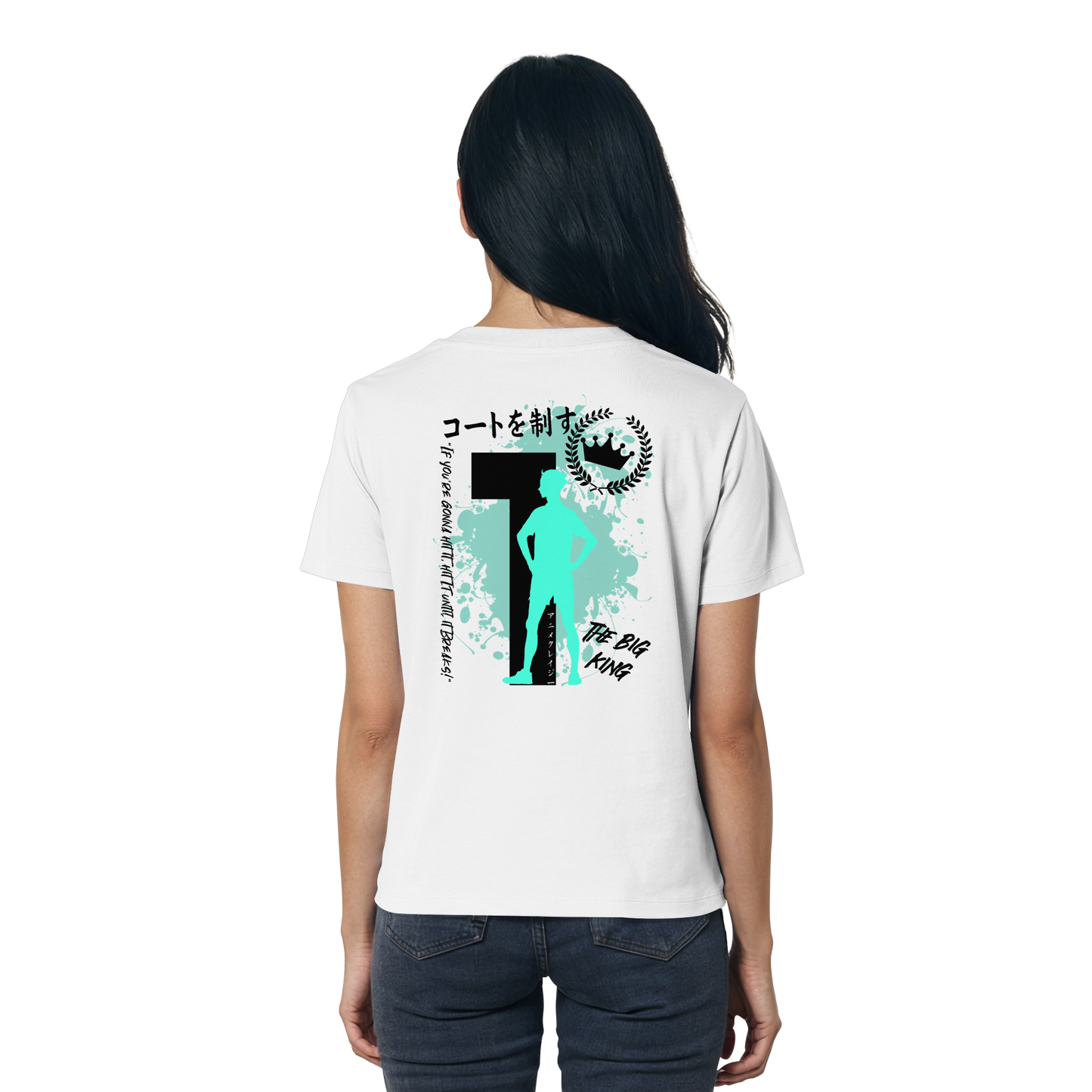 "The Big King" Back White Women Organic Shirt