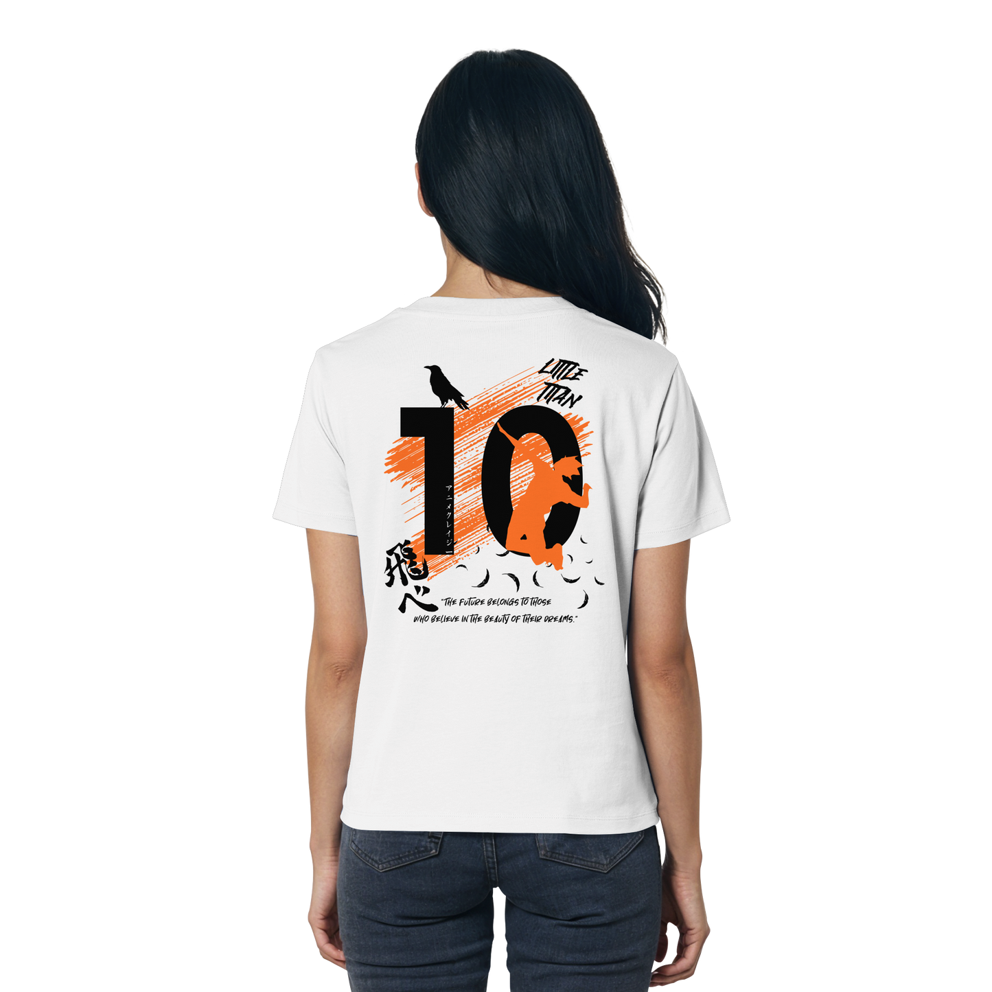 "Little Titan" Back White Women Organic Shirt