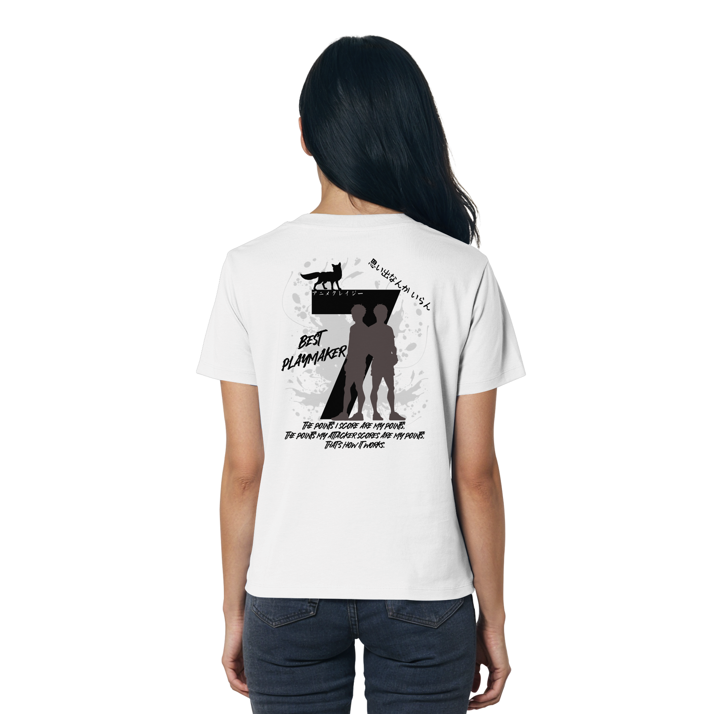 "Best Playmaker" Back White Women Organic Shirt