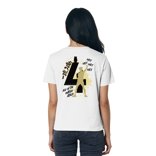 "Ace Of The Outside Attack" Back White Women Organic Shirtt