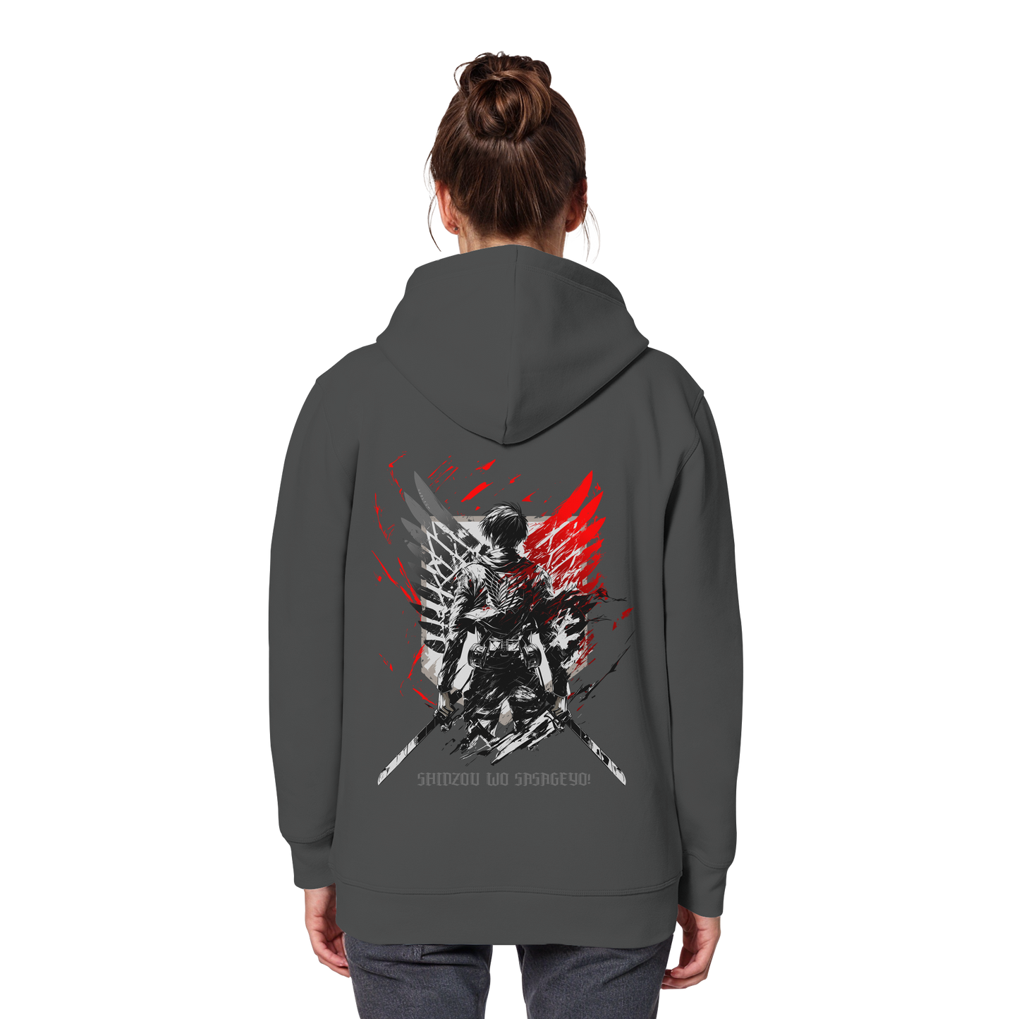 "Wings of Resolve" Back Organic Classic Hoodie