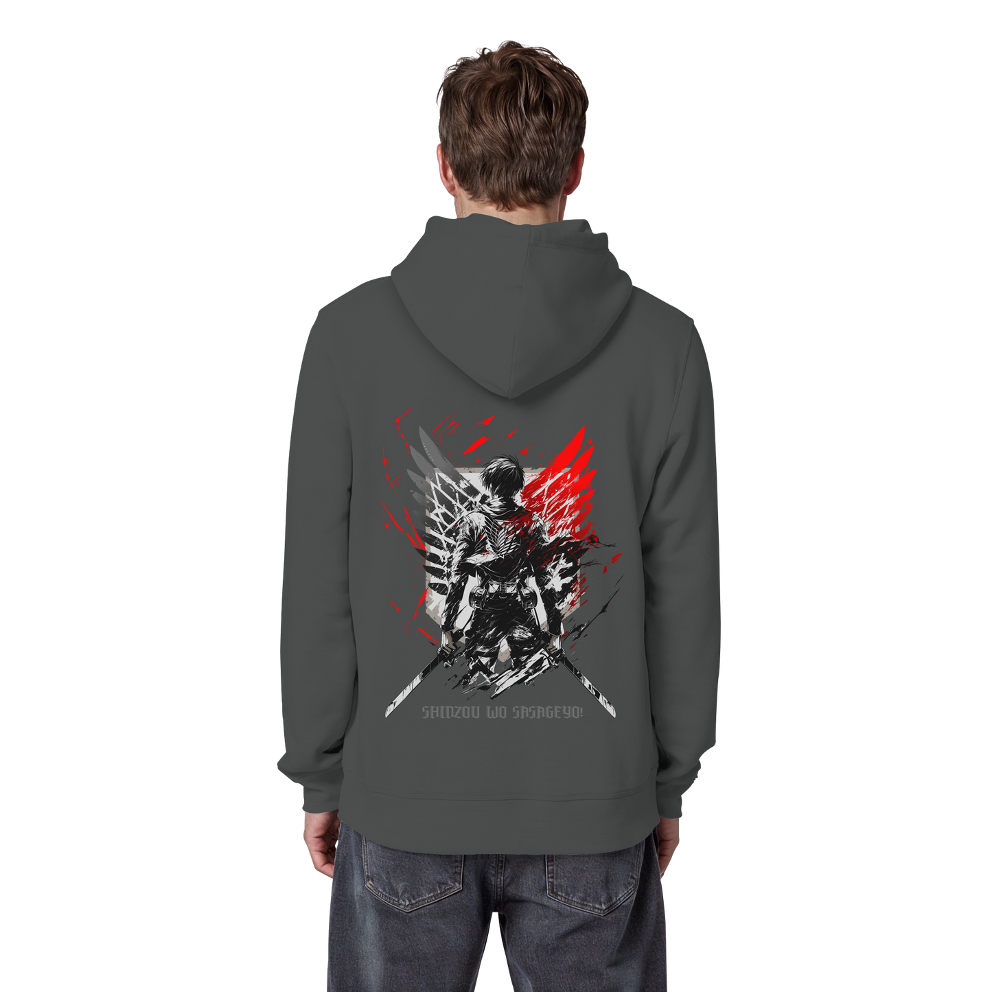 "Wings of Resolve" Back Organic Classic Hoodie