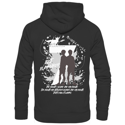 "Best Playmaker" Back Black Organic Classic Hoodie
