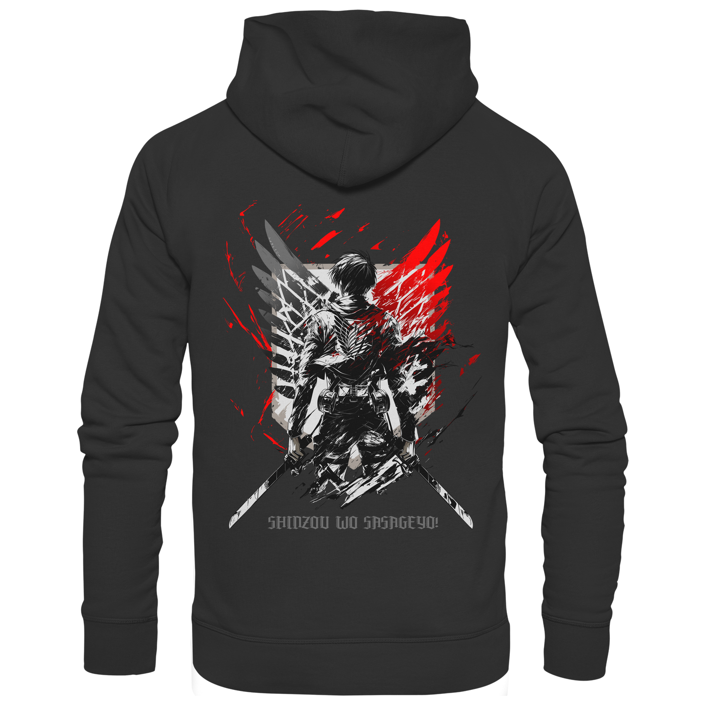 "Wings of Resolve" Back Organic Classic Hoodie