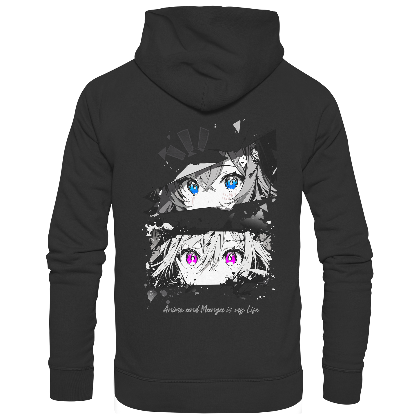 "Anime Eyes" Back - Organic Basic Hoodie