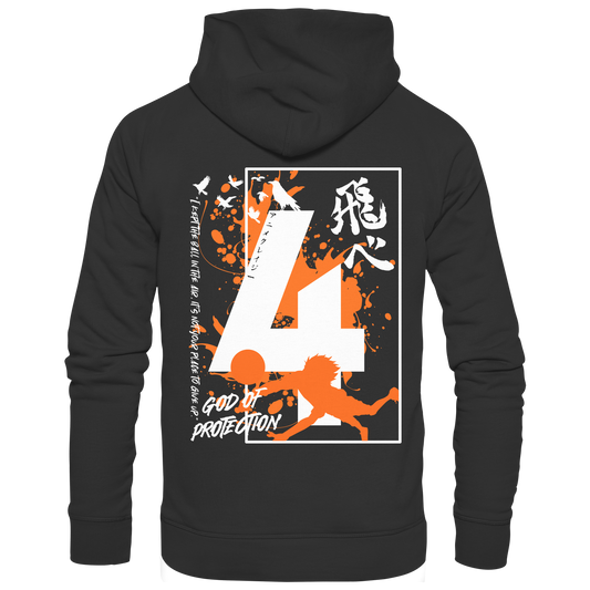 "God Of Protection" Back Black Organic Classic Hoodie