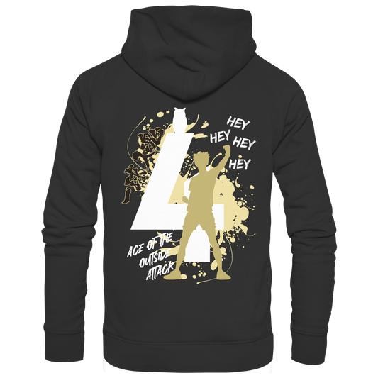 "Ace Of The Outside Attack" Back Black Organic Classic Hoodie