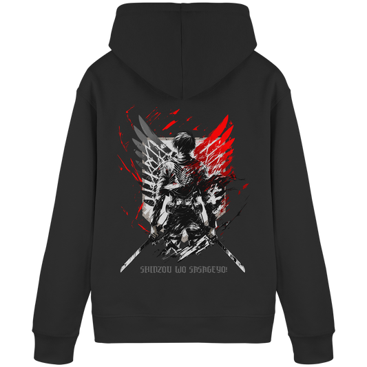"Wings of Resolve" Back Organic Classic Hoodie