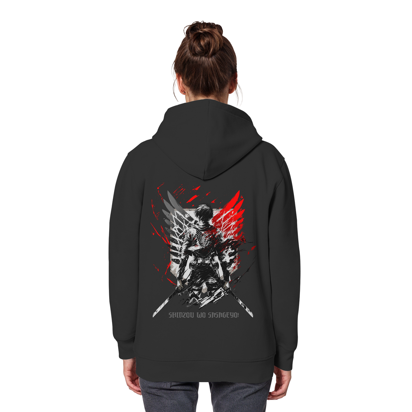 "Wings of Resolve" Back Organic Classic Hoodie