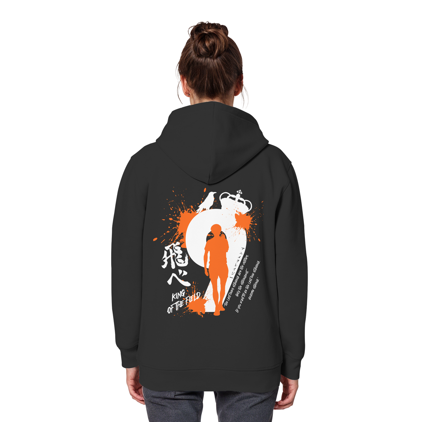"King Of The Field" Back Black Organic Classic Hoodie