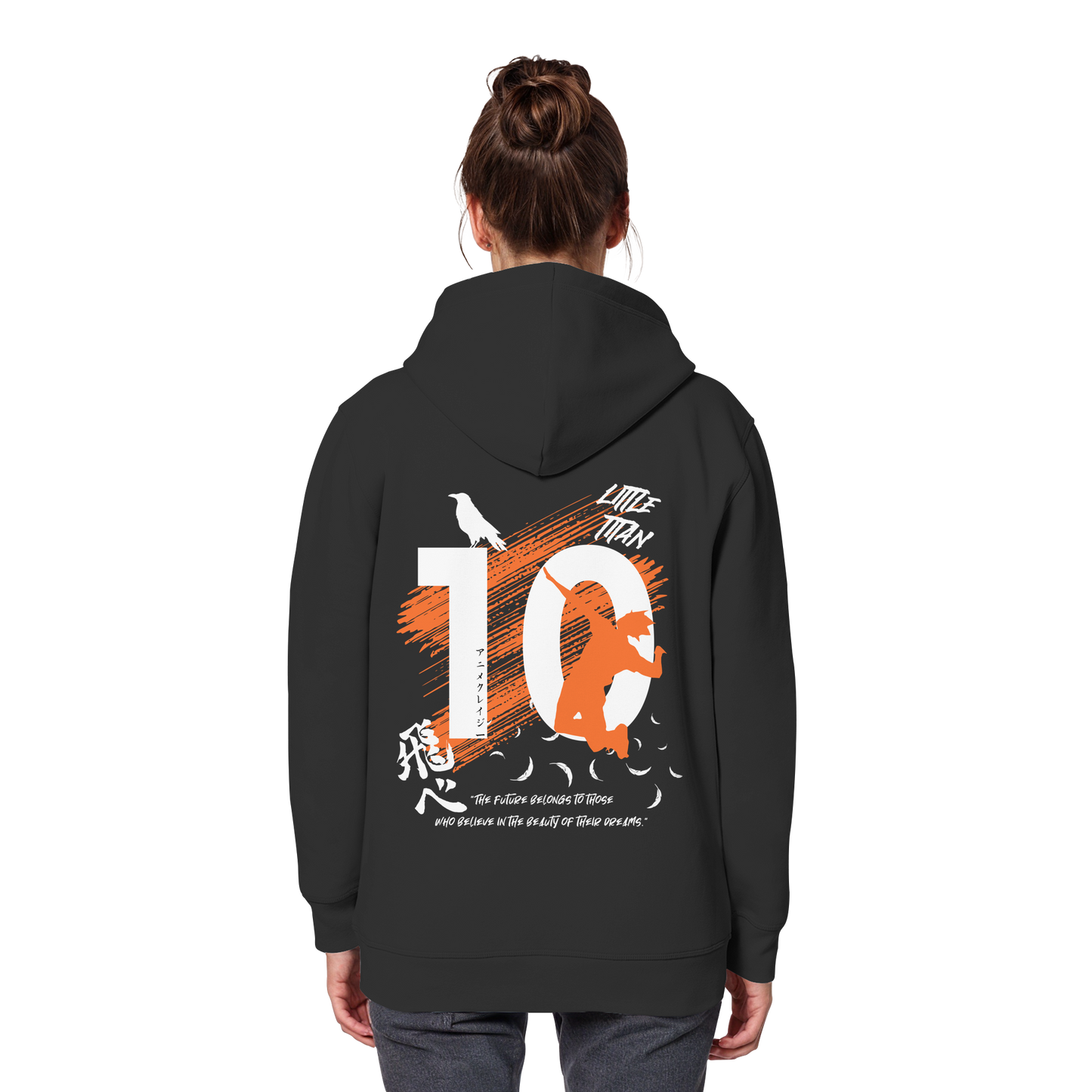 "Little Titan" Back Black Organic Classic Hoodie