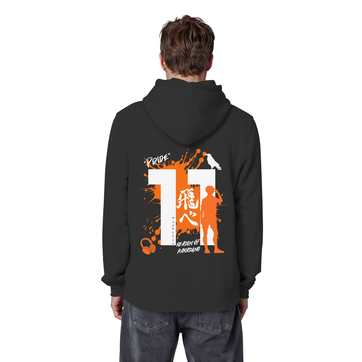 "Pride" Back Black Organic Classic Hoodie