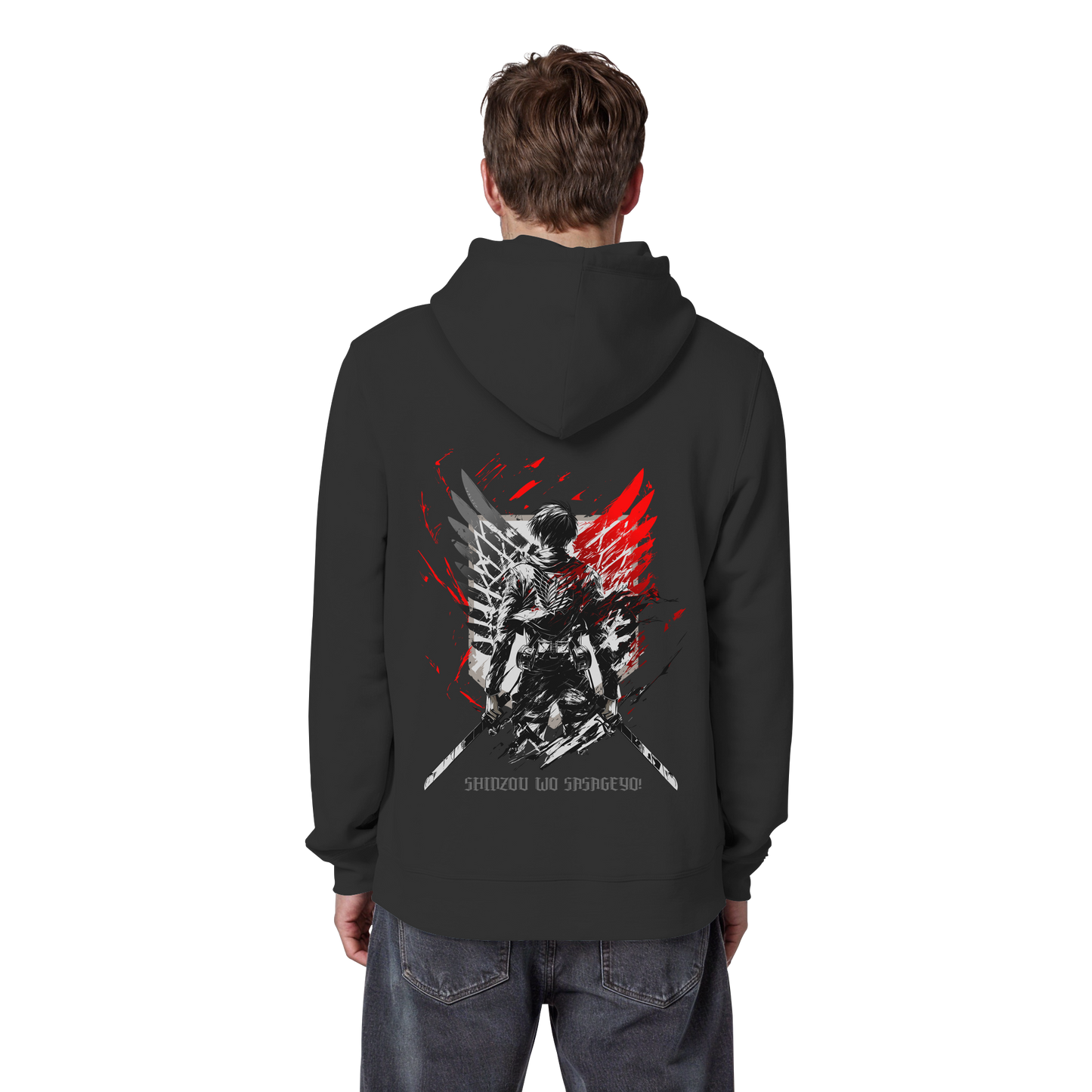 "Wings of Resolve" Back Organic Classic Hoodie