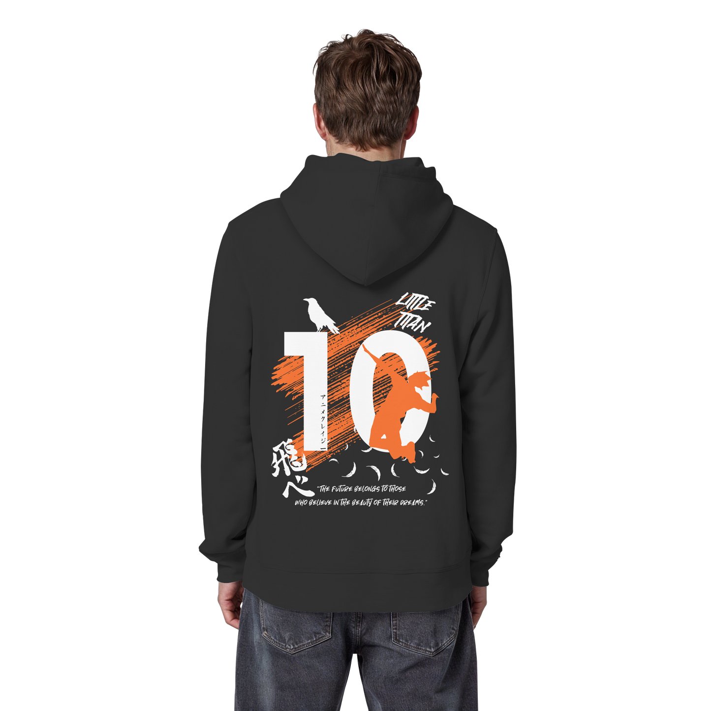 "Little Titan" Back Black Organic Classic Hoodie