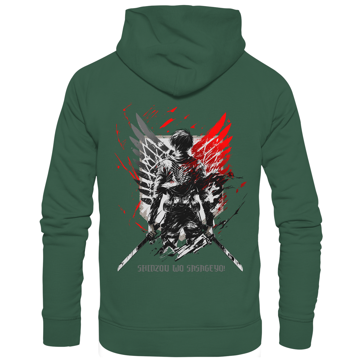 "Wings of Resolve" Back Organic Classic Hoodie