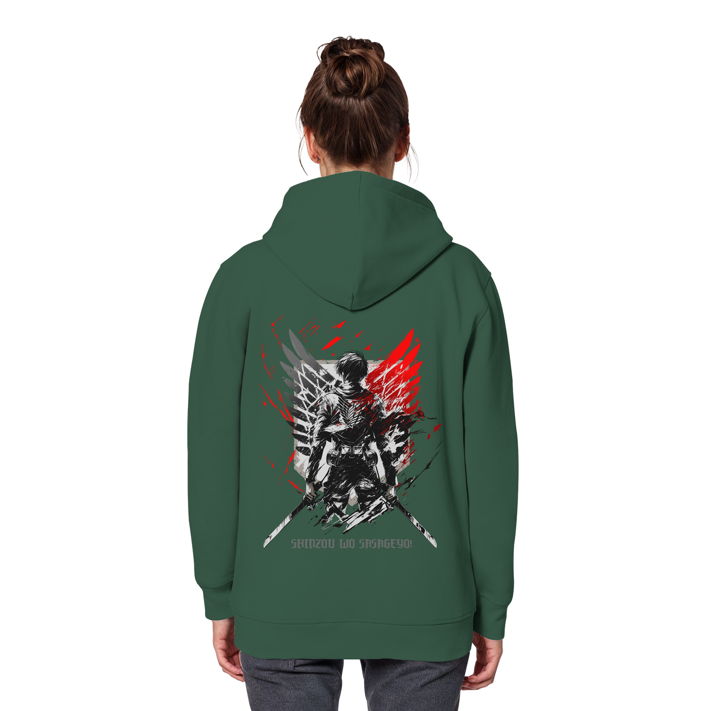 "Wings of Resolve" Back Organic Classic Hoodie