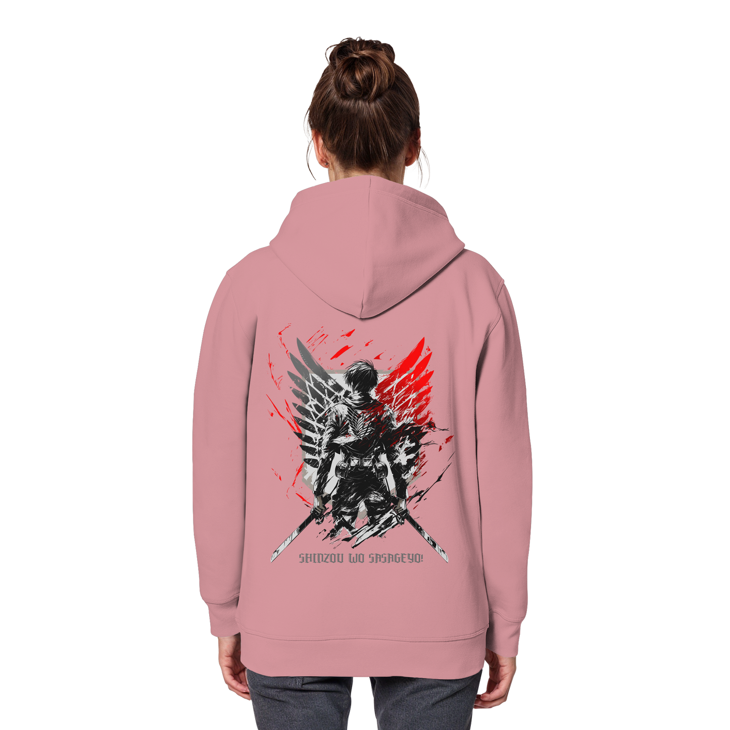 "Wings of Resolve" Back Organic Classic Hoodie