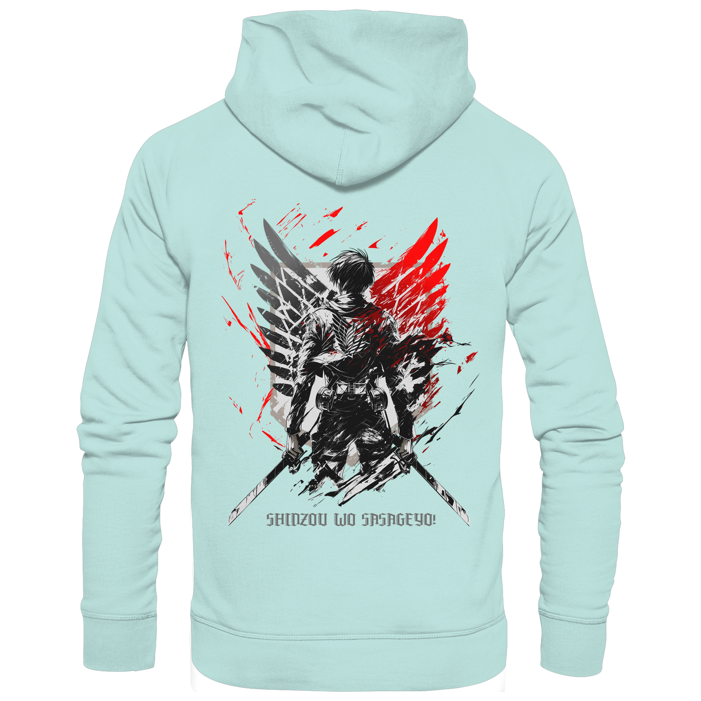 "Wings of Resolve" Back Organic Classic Hoodie