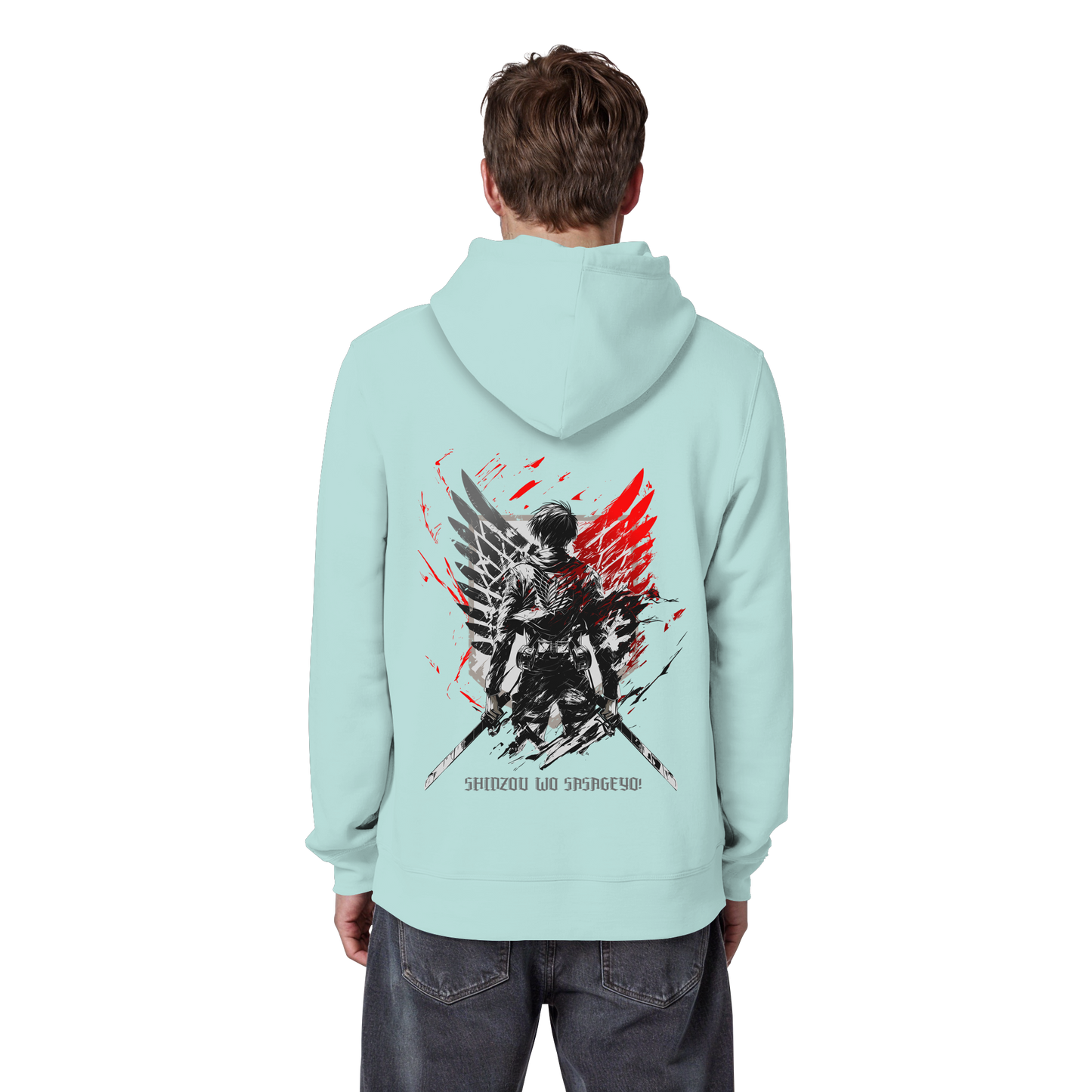 "Wings of Resolve" Back Organic Classic Hoodie