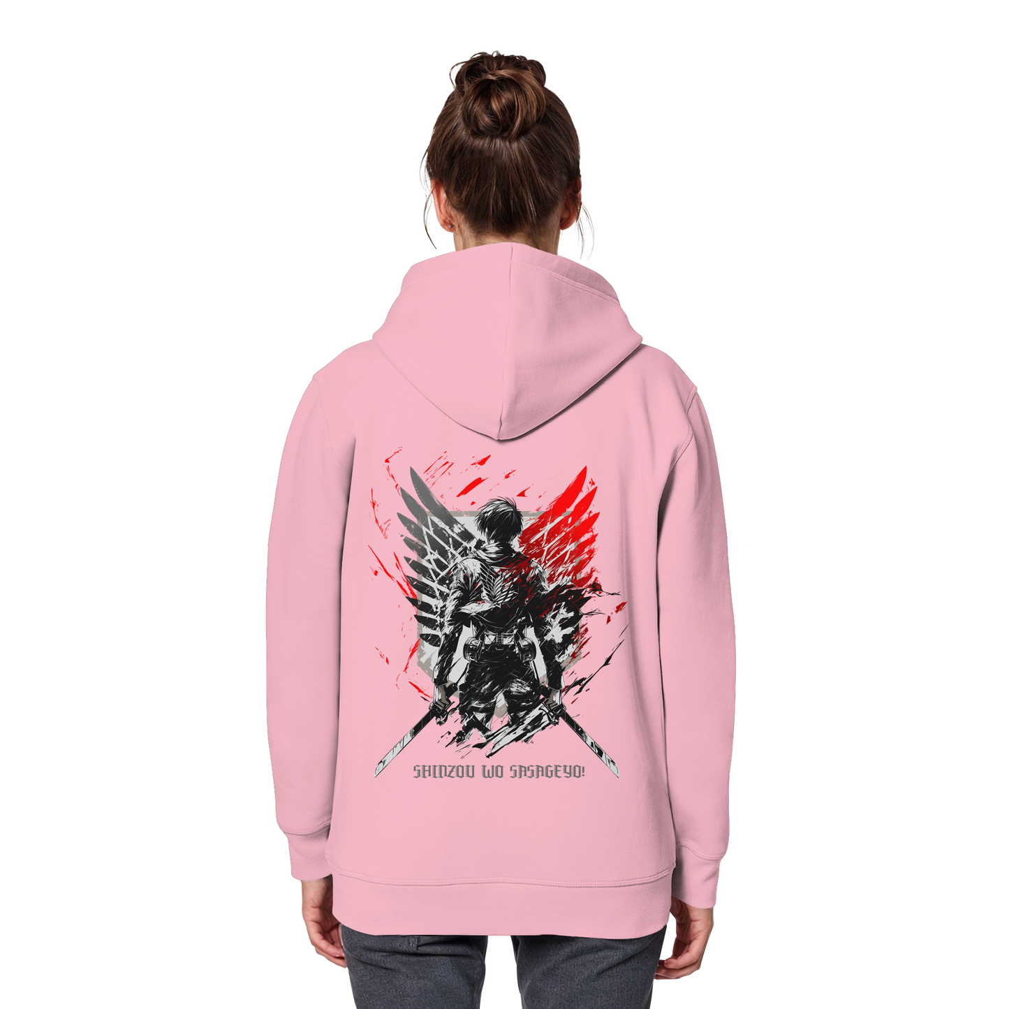 "Wings of Resolve" Back Organic Classic Hoodie