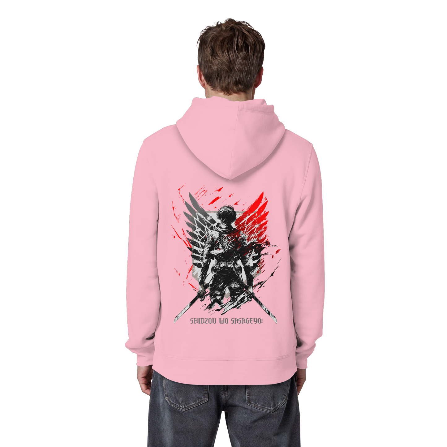 "Wings of Resolve" Back Organic Classic Hoodie
