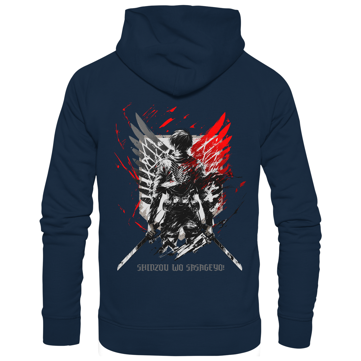 "Wings of Resolve" Back Organic Classic Hoodie