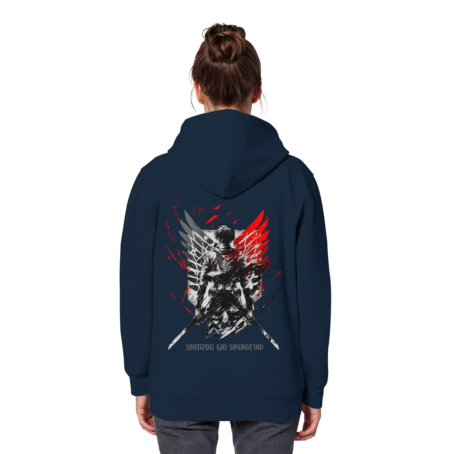 "Wings of Resolve" Back Organic Classic Hoodie