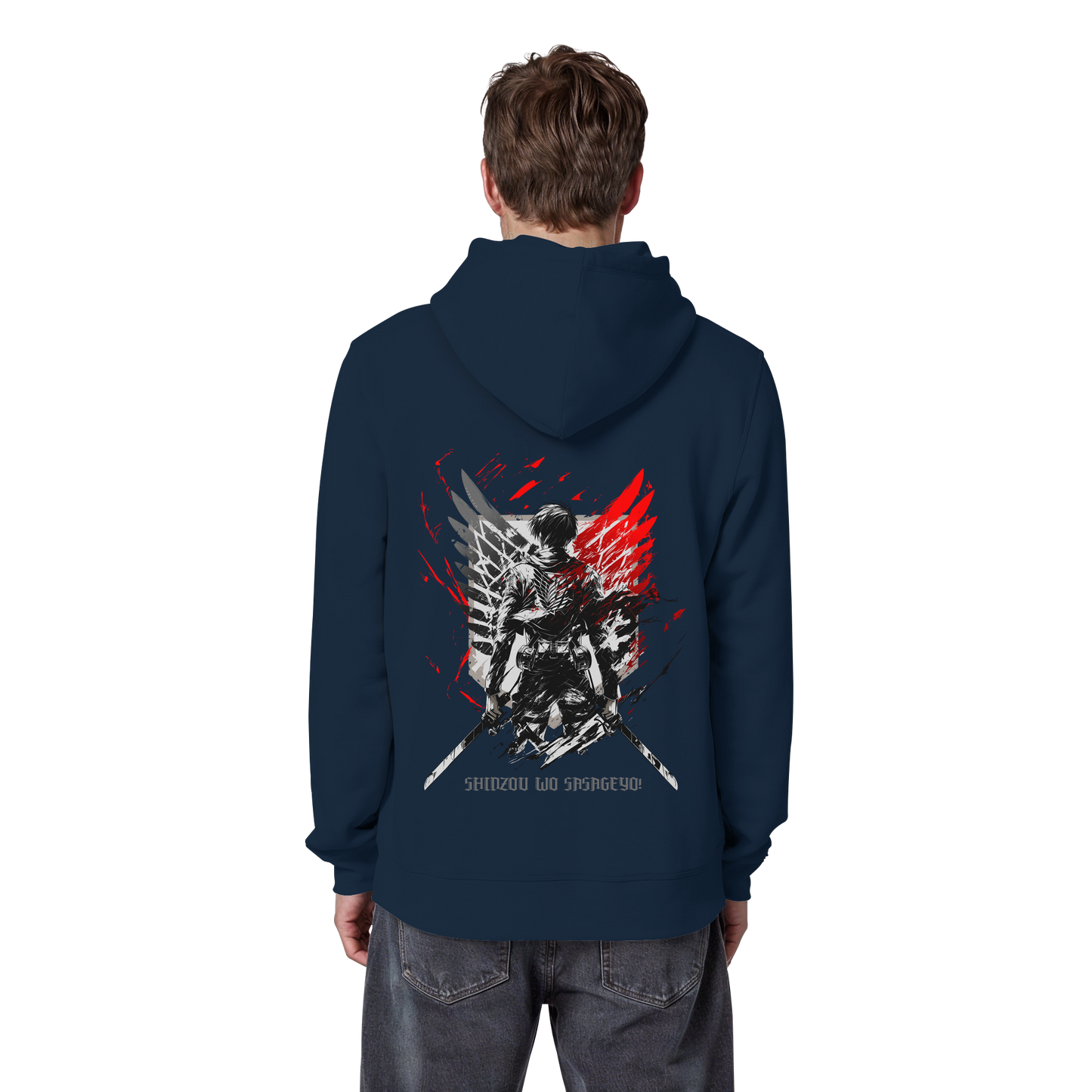 "Wings of Resolve" Back Organic Classic Hoodie