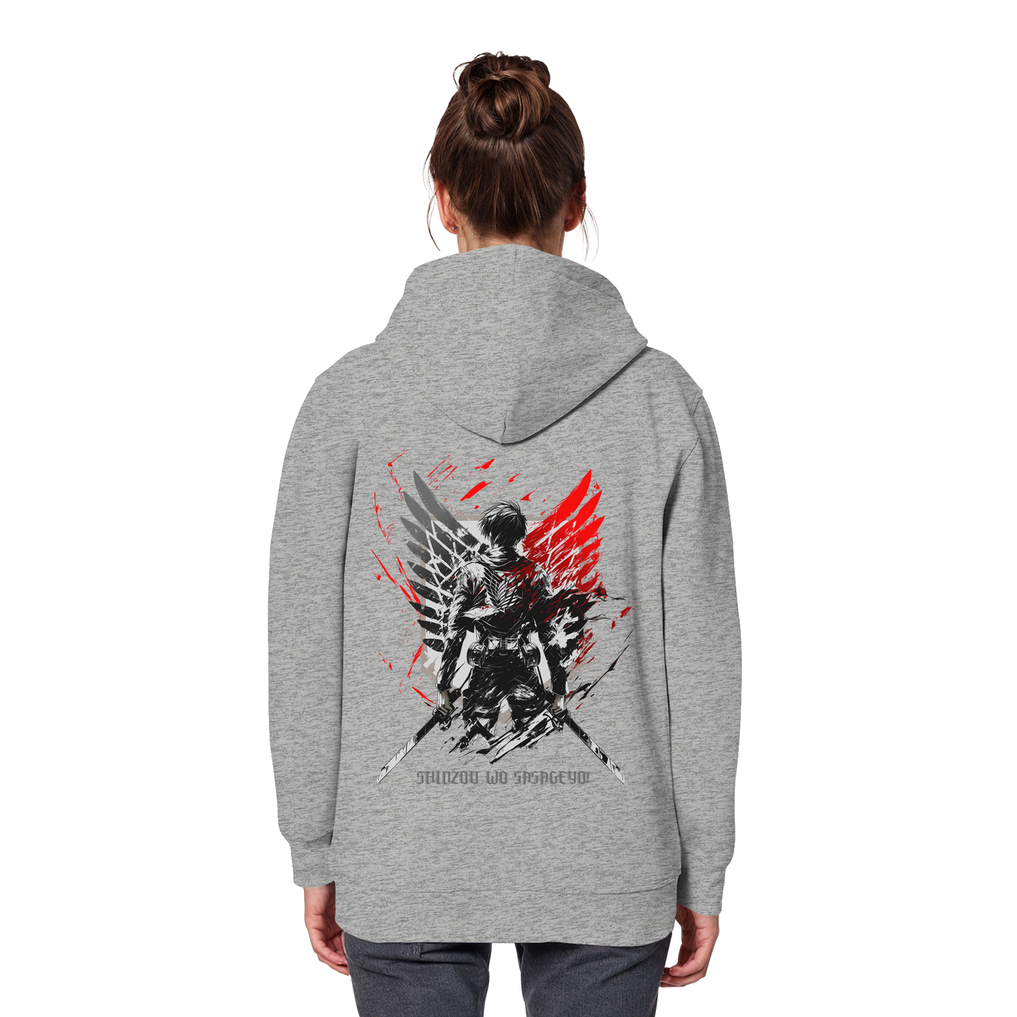 "Wings of Resolve" Back Organic Classic Hoodie