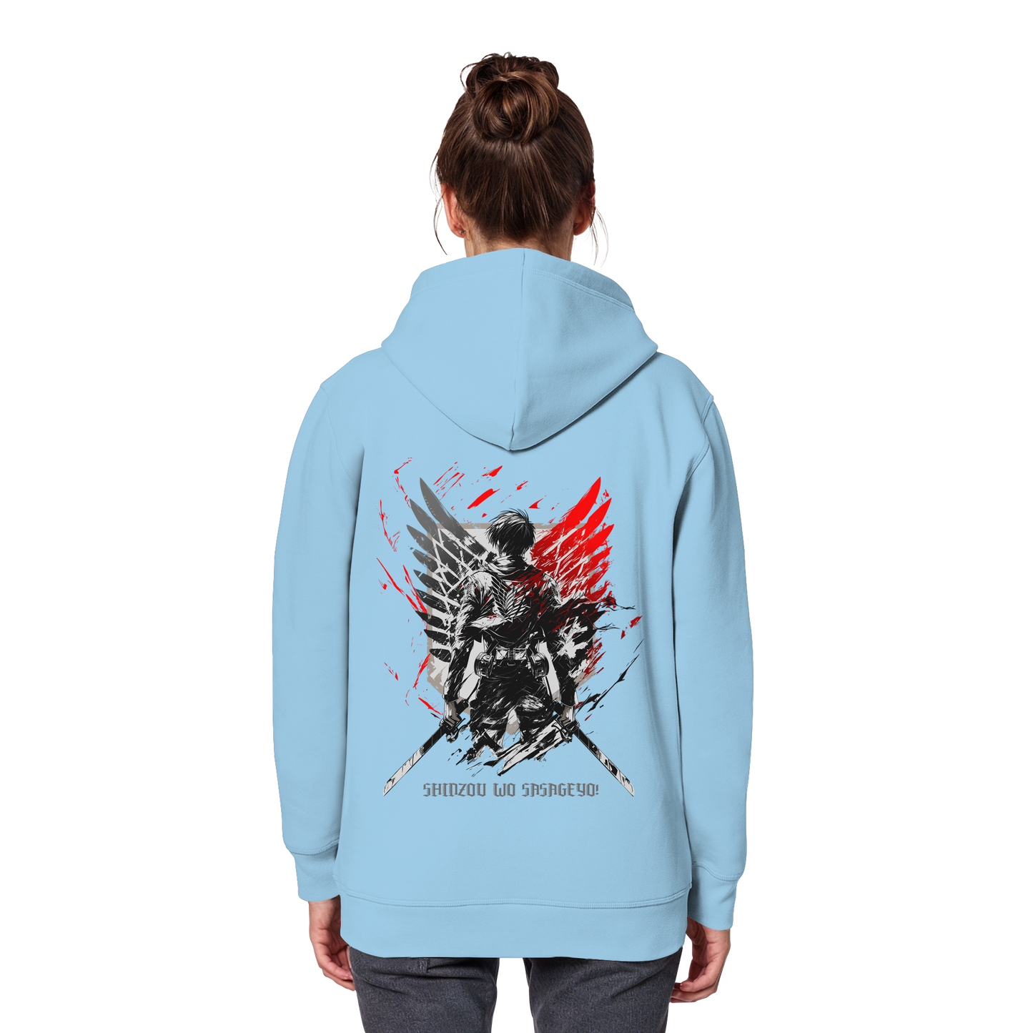 "Wings of Resolve" Back Organic Classic Hoodie